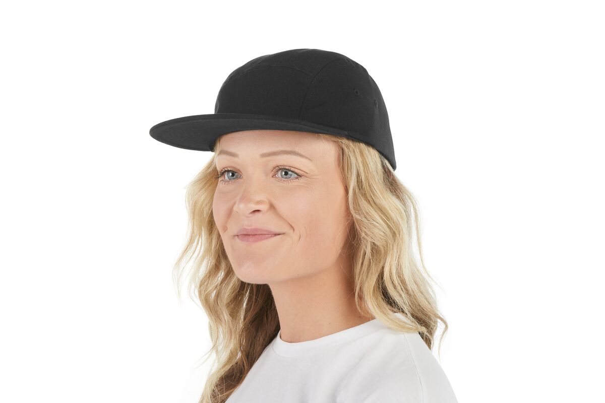 recycled-poly-flat-brim-5-panel-hat-d4 WebPDP-HAT003002_Recycled_Poly_Flat_Brim_5Panel_Hat_Black_Studio_Harper_Studios_0723_Front_2__HAT003002OS.jpg