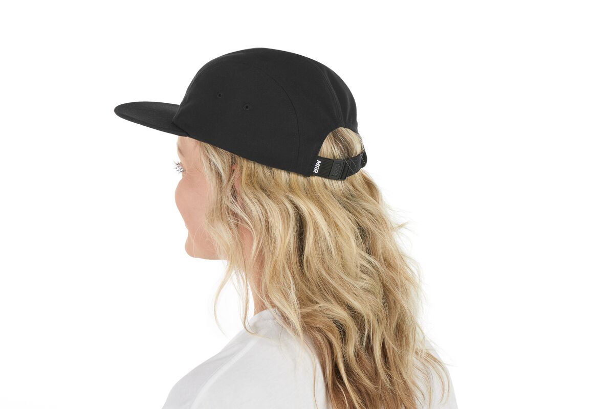 recycled-poly-flat-brim-5-panel-hat-d4 WebPDP-HAT003002_Recycled_Poly_Flat_Brim_5Panel_Hat_Black_Studio_Harper_Studios_0723_Side_2__HAT003002OS.jpg