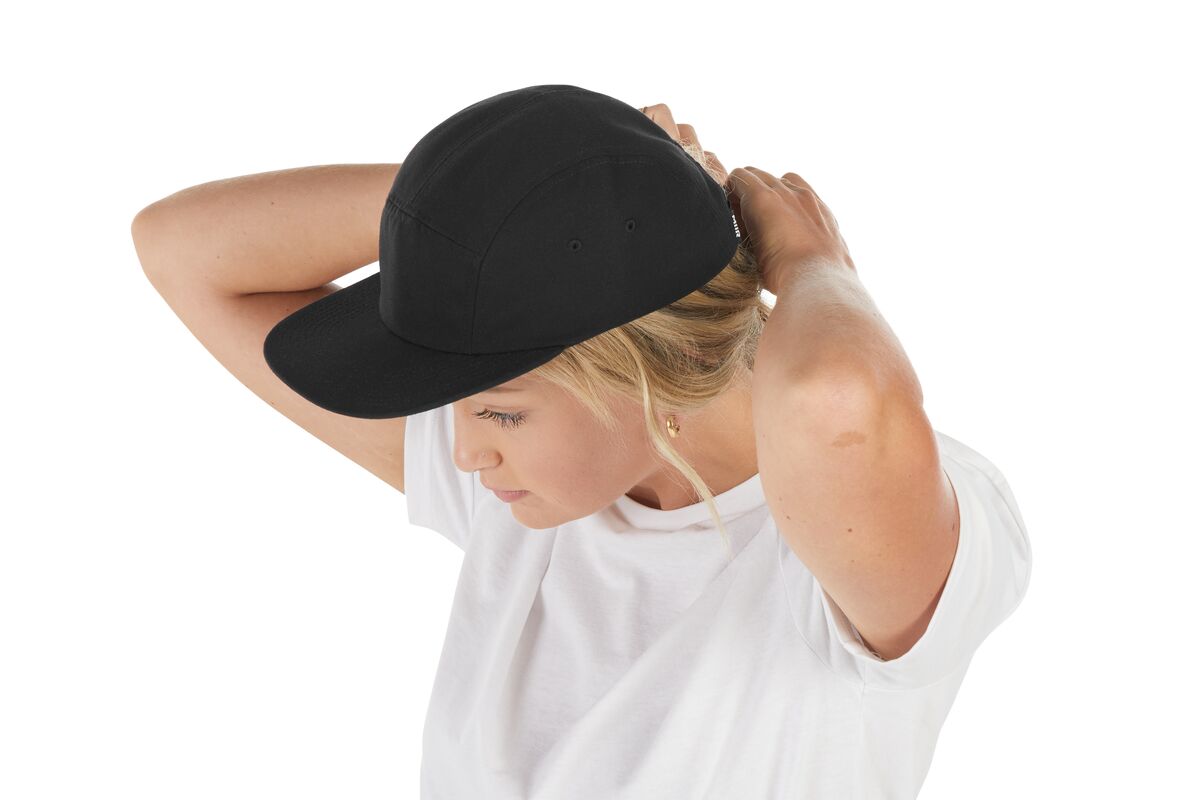 recycled-poly-flat-brim-5-panel-hat-d4 WebPDP-HAT003002_Recycled_Poly_Flat_Brim_5Panel_Hat_Black_Studio_Harper_Studios_0723_Side_4__HAT003002OS.jpg
